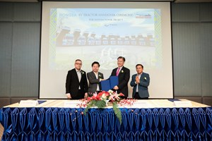 ໄຟຟ້າຫົງສາ ນໍາໃຊ້ລົດຫົວລາກພະລັງງານໄຟຟ້າສໍາລັບຂົນສົ່ງຫີນປູນ