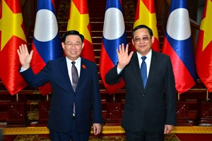 ນາຍົກລັດຖະມົນຕີ ຕ້ອນຮັບການເຂົ້າພົບປະຂອງປະທານສະພາແຫ່ງຊາດ ແຫ່ງ ສສ ຫວຽດນາມ