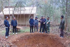 ເຈົ້າແຂວງເຊກອງ ຕິດຕາມຄວາມຄືບໜ້າການບູລະນະຖານທີ່ໝັ້ນ ຈຸດເລີ່ມຕົ້ນການປະຕິວັດລາວໃຕ້