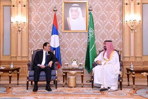 ທ່ານ ສອນໄຊ ສີພັນດອນ ພົບປະກັບ ສົມເດັດ ອົງມົງກຸດຣາຊະກຸມມານ