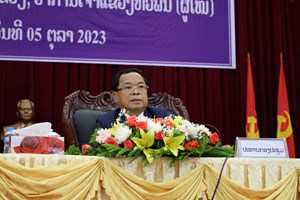 ທ່ານ ຄໍາພັນ ພົມມະທັດ ພົບປະໂອ້ລົມພະນັກງານຫຼັກແຫຼ່ງ ທີ່ເຮັດວຽກງານກວດກາ  ພາຍໃນແຂວງຫົວພັນ.