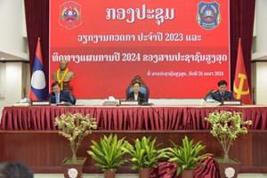 ກອງປະຊຸມວຽກງານກວດກາ ປະຈຳປີ 2023 ແລະ ທິດທາງແຜນການ 2024 ສານປະຊາຊົນສູງສຸດ