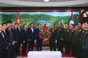 ຫຼາຍພາກສ່ວນ ເຂົ້າອວຍພອນຄະນະນໍາ ກະຊວງປ້ອງກັນປະເທດ ໂອກາດວັນສ້າງຕັ້ງກອງທັບ ຄົບຮອບ 75 ປີ