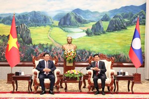 ສະຫາຍເລຂາທິການໃຫຍ່ ປະທານປະເທດ ຕ້ອນຮັບປະທານສະພາແຫ່ງຊາດ ແຫ່ງ ສສ ຫວຽດນາມ