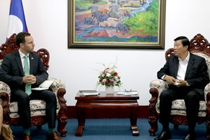 ປະທານອົງການກາແດງແຫ່ງຊາດລາວຕ້ອນຮັບທູດລຸກຊຳບວກ