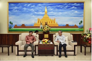 ຫົວໜ້າ ຄຕພ ຕ້ອນຮັບທູດຫວຽດນາມ ເຂົ້າອວຍພອນປີໃໝ່ລາວ