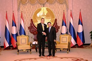 ປະທານປະເທດຕ້ອນຮັບການເຂົ້າຢ້ຽມຂໍ່ານັບຂອງນາຍົກລັດຖະມົນຕີແຫ່ງຣາຊະອານາຈັກໄທ