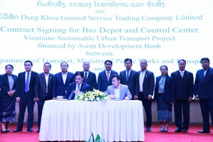 ລົງນາມສັນຍາກໍ່ສ້າງອູ່ລົດເມ ສູນບໍາລຸງຮັກສາ ແລະ ສູນບັນຊາລົດເມ 