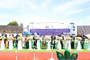 ວາງສີລາລືກໂຄງການກໍ່ສ້າງໂຮງງານປຸງແຕ່ງແປ້ງມັນຕົ້ນຢູ່ບ້ານເພຍລາດ ແລະ ບ້ານຂັນລາຍ ເມືອງບາຈຽງຈະເລີນສຸກ