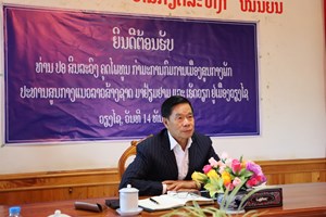 ປະທານ ສນຊ ເຄື່ອນໄຫວຊຸກຍູ້ວຽກງານແນວລາວສ້າງຊາດຢູ່ແຂວງຫົວພັນ