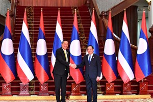 ພິທີຕ້ອນຮັບ ທ່ານ ນາຍົກລັດຖະມົນຕີ ແຫ່ງ ຣາຊະອານາຈັກໄທ ຢ່າງເປັນທາງການ