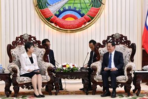 ນາຍົກລັດຖະມົນຕີ ຕ້ອນຮັບ ລັດຖະມົນຕີກະຊວງການຕ່າງປະເທດຍີ່ປຸ່ນ