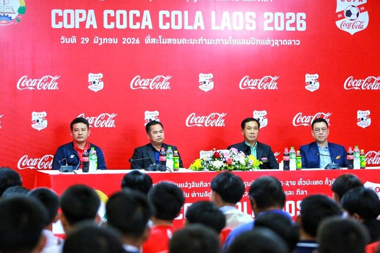 ຖະແຫຼງຂ່າວແຂ່ງຂັນເຕະບານລາຍການ COPA COCA COLA LAOS 2026