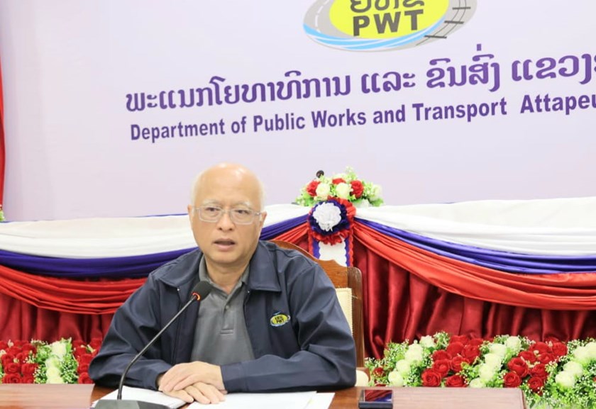 ຮອງລັດຖະມົນຕີກະຊວງ ສທຂ ເຄື່ອນໄຫວຊຸກຍູ້ໂຄງການກໍ່ສ້າງນໍ້າປະປາ ຢູ່ແຂວງອັດຕະປື.