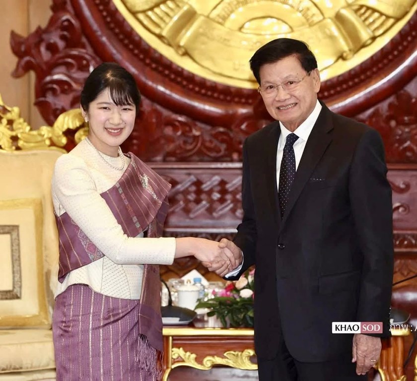 ປະທານປະເທດແຫ່ງສປປລາວຕ້ອນຮັບການເຂົ້າຢ້ຽມຂໍ່ານັບຂອງສົມເດັດເຈົ້າຍິງໄອໂກະແຫ່ງປະເທດຍີ່ປຸ່ນ