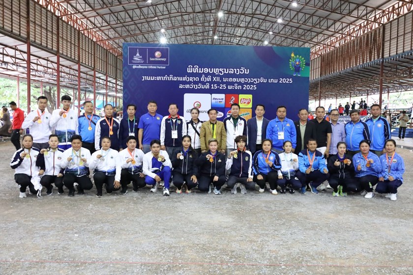 ຄໍາມ່ວນຍາດໄດ້ 2 ຫຼຽນຄໍາ ກິລາເປຕັງໃນງານມະຫະກຳກິລາແຫ່ງຊາດ ຄັ້ງທີ XII