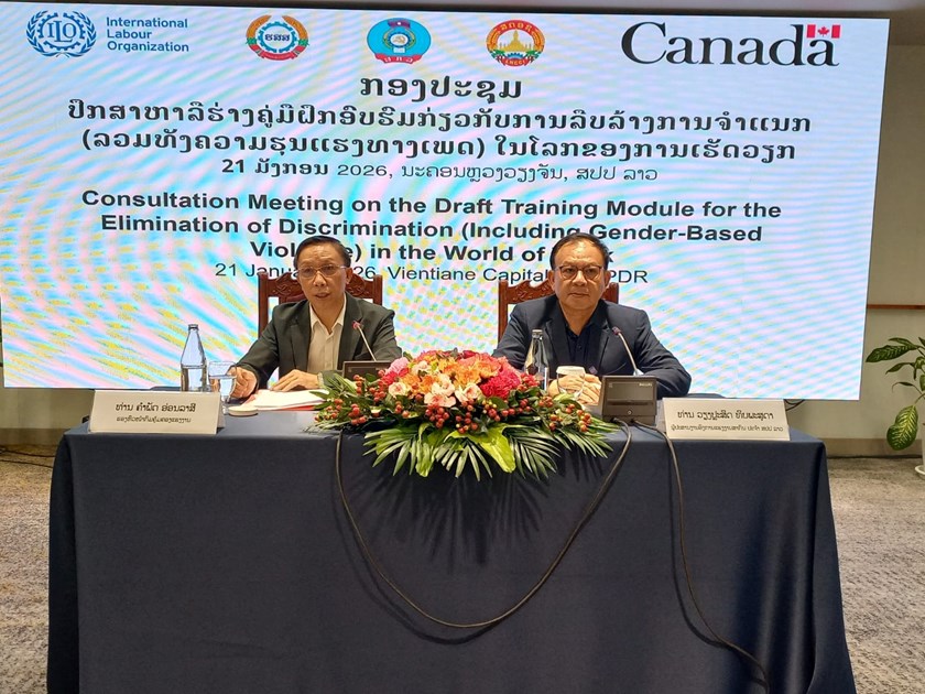 ຫາລື ຮ່າງຄູ່ມືອົບຮົມ ແລະ ເຄື່ອງມືສື່ສານສຳລັບ ການລຶບລ້າງການຈຳແນກໃນໂລກຂອງການເຮັດວຽກ