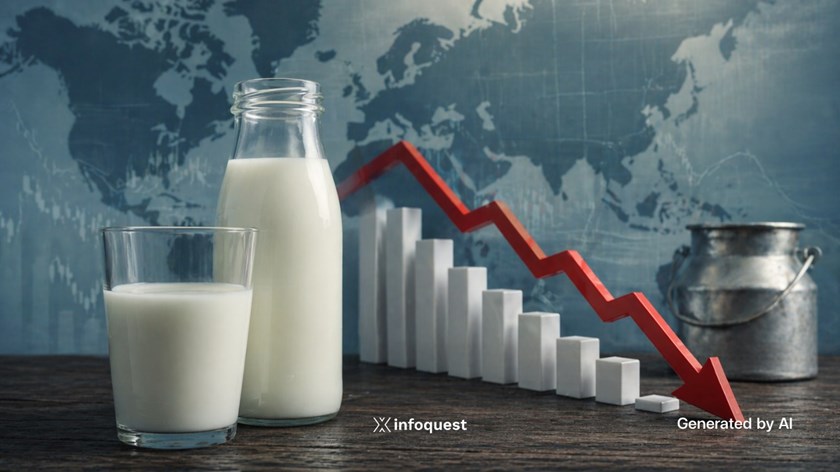 ລາຄານົມໂລກສືບຕໍ່ຫຼຸດລົງ ທ່າມກາງຄວາມເຄັ່ງຕຶງທາງພູມິສາດການເມືອງ