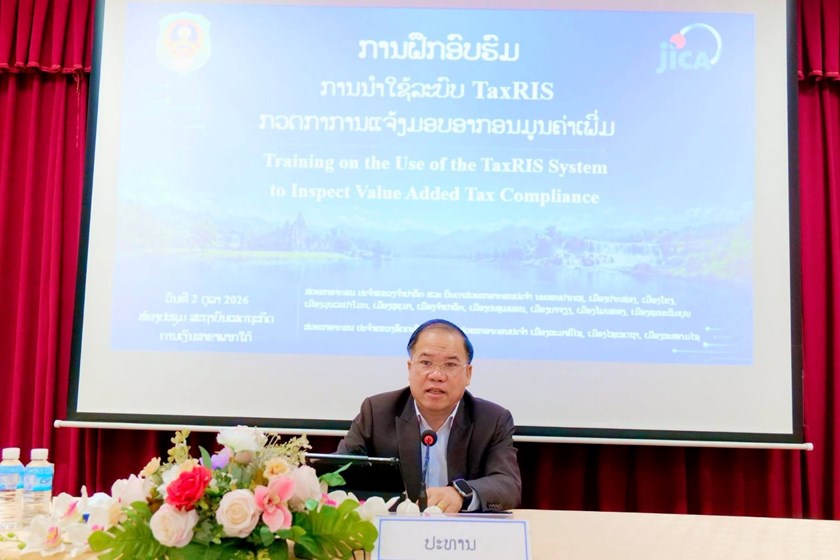 ຈຳ​ປາ​ສັກຝຶກອົບຮົມການນຳໃຊ້ລະບົບ TaxRISເພື່ອກວດກາການແຈ້ງມອບອາກອນມູນຄ່າເພີ່ມ