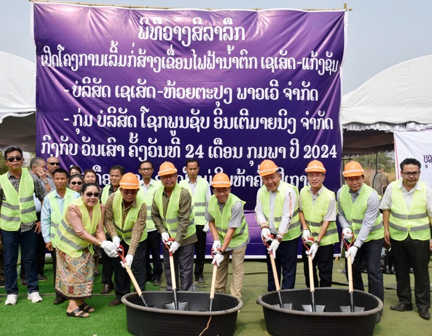 ວາງສີລາລຶກ ໂຄງການກໍ່ສ້າງເຂື່ອນໄຟຟ້ານໍ້າຕົກ ເຊເສັດ-ແກ້ງຊັນ ຢູ່ເຂດເມືອງວາປີ 