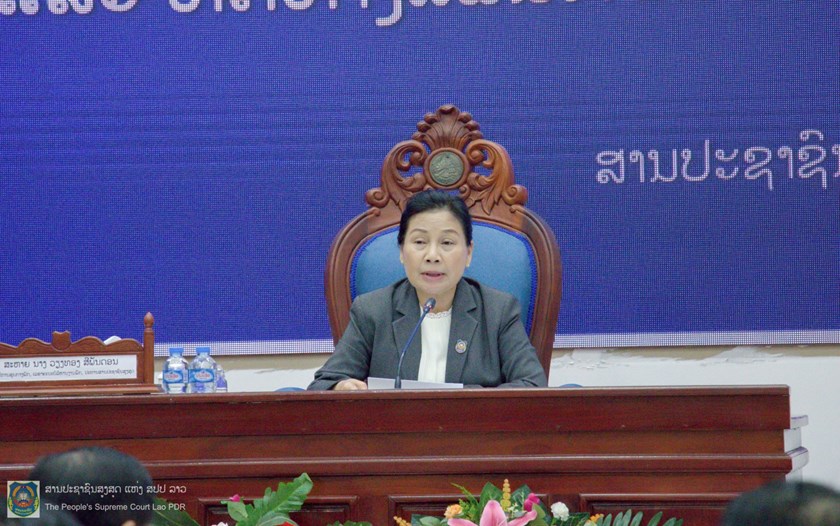ກອງປະຊຸມສະຫຼຸບວຽກງານກໍ່ສ້າງພັກ-ພະນັກກງານ ຂອງສານປະຊາຊົນ 