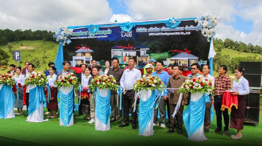 ວາງສີລາລືກ ໂຄງການປັບປຸງ ແລະຂະຫຍາຍສະໜາມກັອຟ ພູກູດທອງຄຳ
